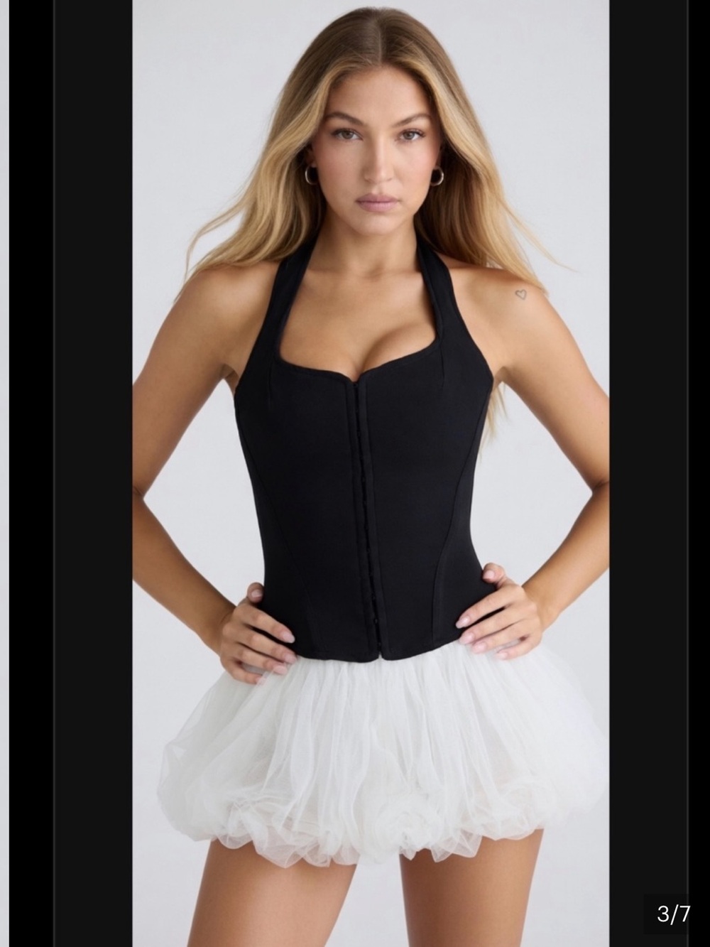 HOUSE OF CB 'The Halter Neck' Black Stretch Corset Top/ Small US4-6 $135